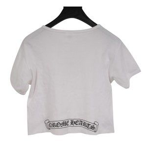 Chrome Hearts Women Crop Top Large White Deadly Doll Jesse Jo Baby Logo T Shirt